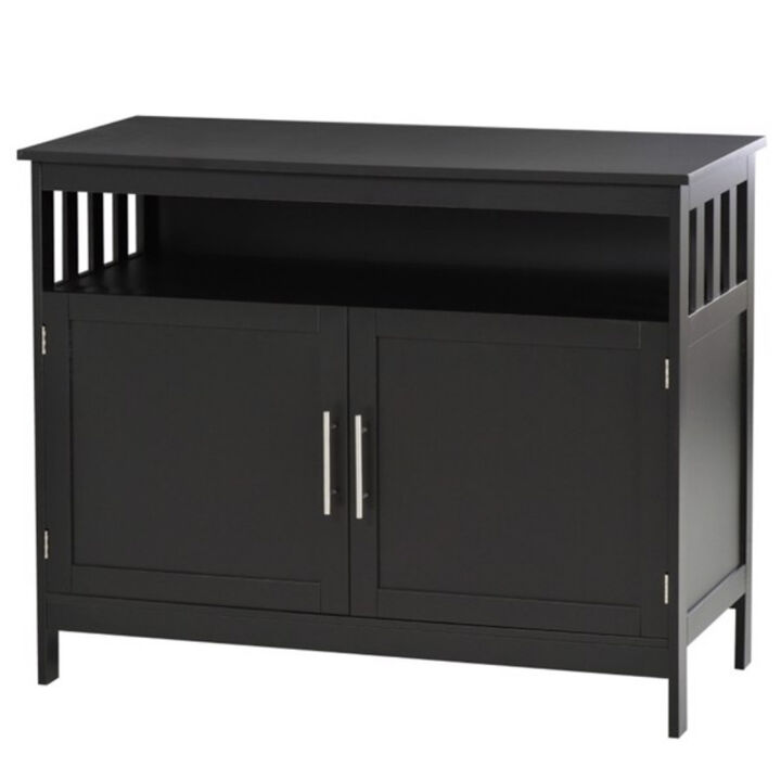 Wooden Kitchen Storage Cabinet with Doors and Shelves