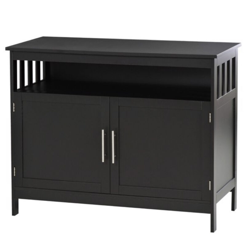 Wooden Kitchen Storage Cabinet with Doors and Shelves