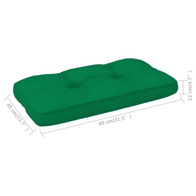 vidaXL Pallet Sofa Cushion Green 31.5"x15.7"x4.7"