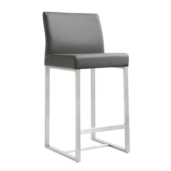Belen Kox Grey Stainless Steel Counter Stool Set, Belen Kox