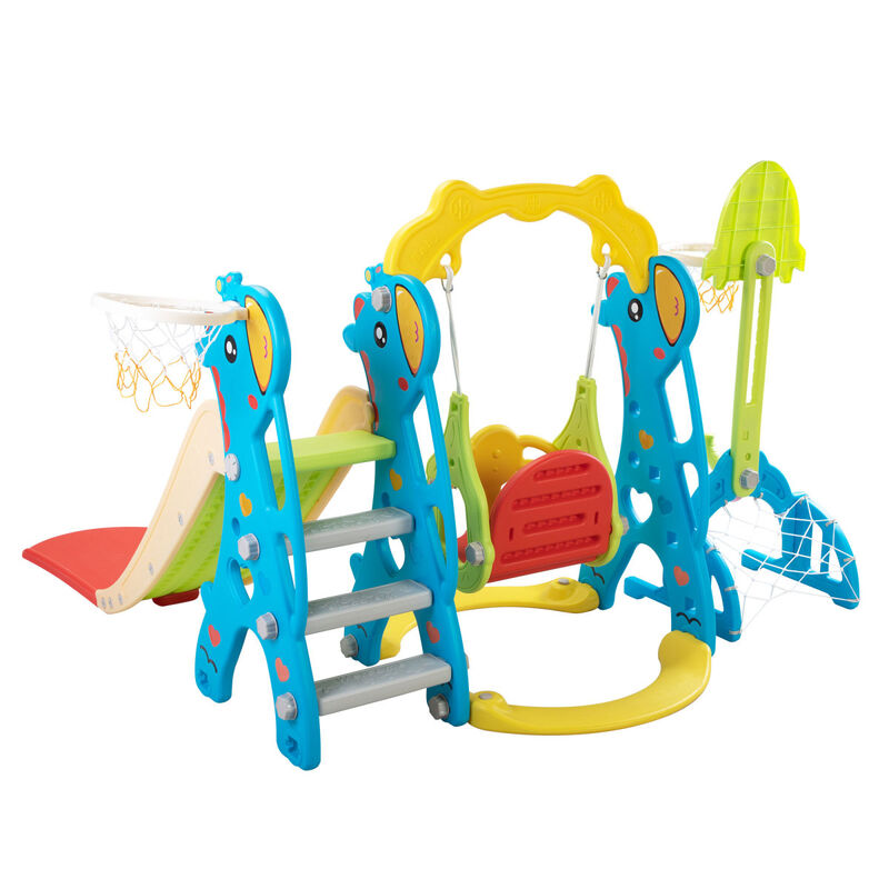 5-in-1 Toddler Slide and Swing Set with Accessories