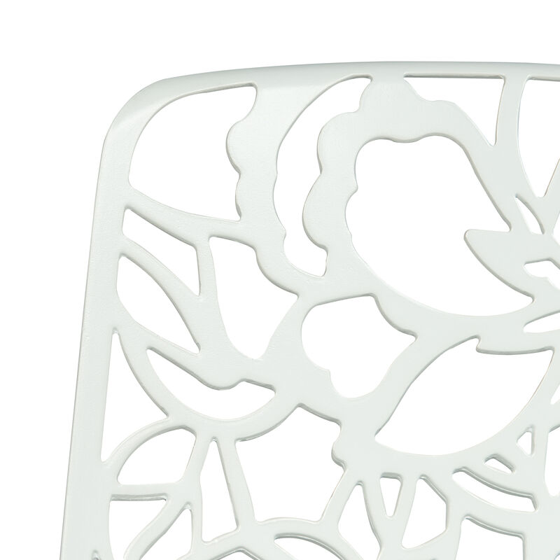 LeisureMod Devon Modern Aluminum Outdoor Dining Chair set of 2 in Red