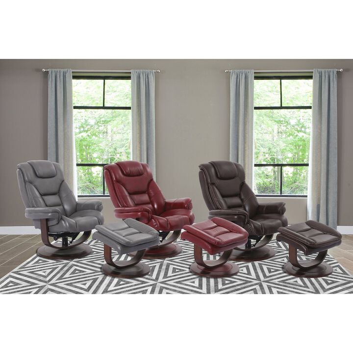 Parker Living Monarch - Ice Manual Reclining Swivel Chair and Ottoman