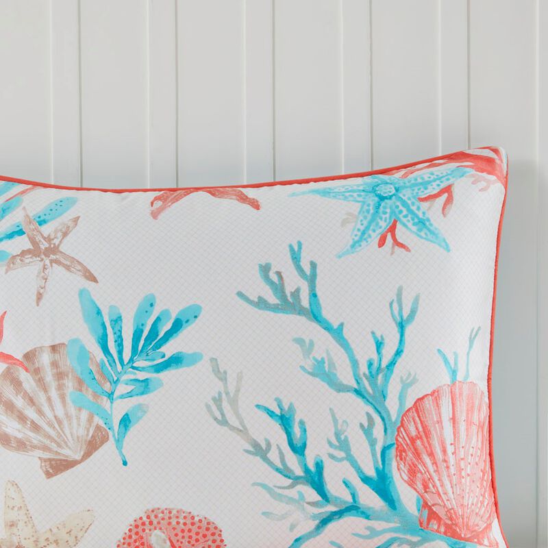 Gracie Mills Koreen 6-Piece Coastal Escape Cotton Sateen Bedding Ensemble