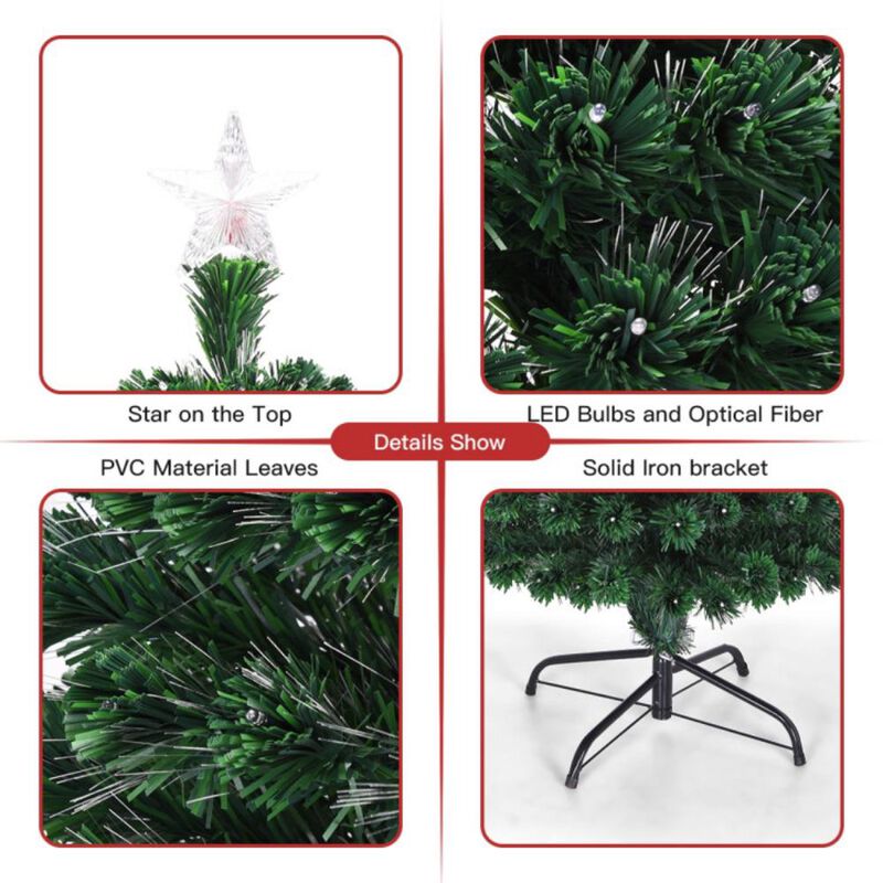 Artificial Christmas Tree with LED Light and Metal Stand