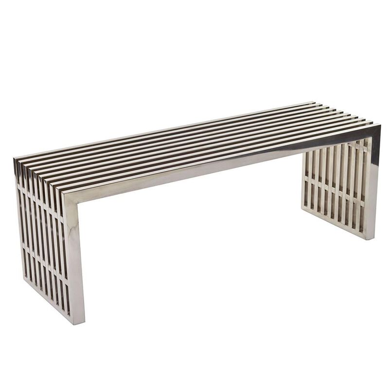 Modway Gridiron Medium Stainless Steel Bench