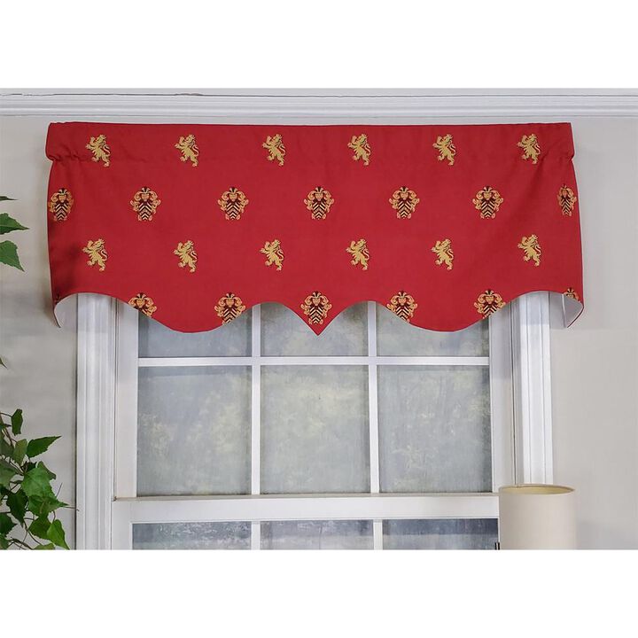 RLF Home Modern Design Classic Medieval Regal Valance  50" x 17" Vermillion Red