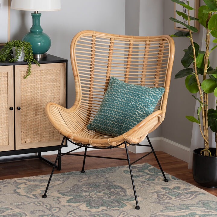 Bali & Pari Colorado Natural Rattan Modern Accent Chair