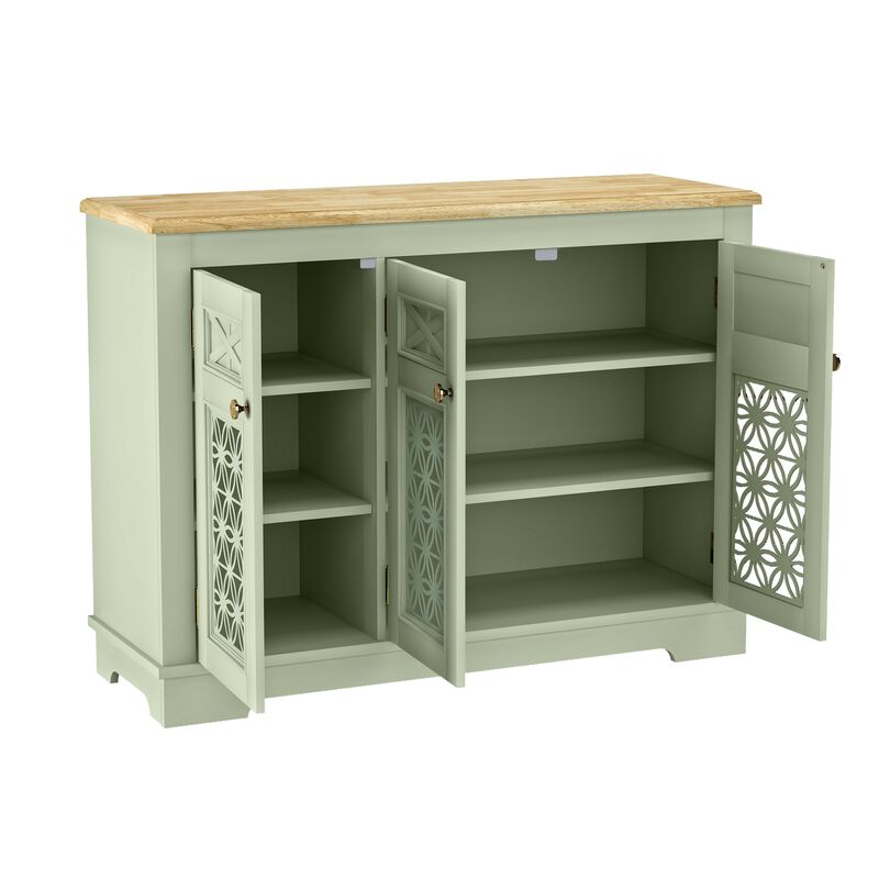 FESTIVO Versatile Buffet Cabinet with Glass Doors and Adjustable Shelves
