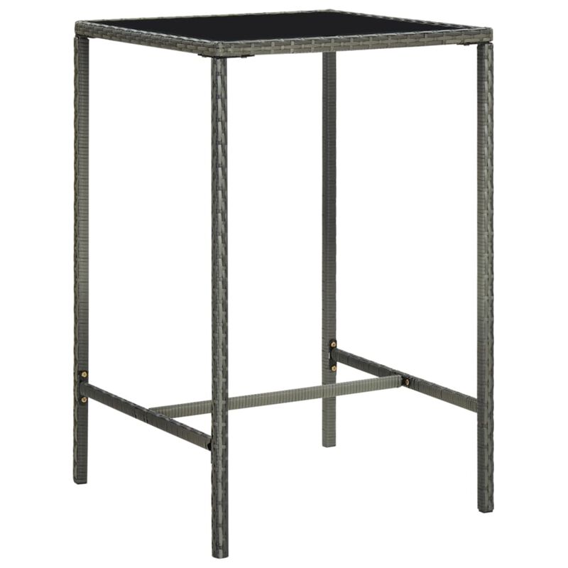 vidaXL 3 Piece Garden Bar Set Poly Rattan Gray