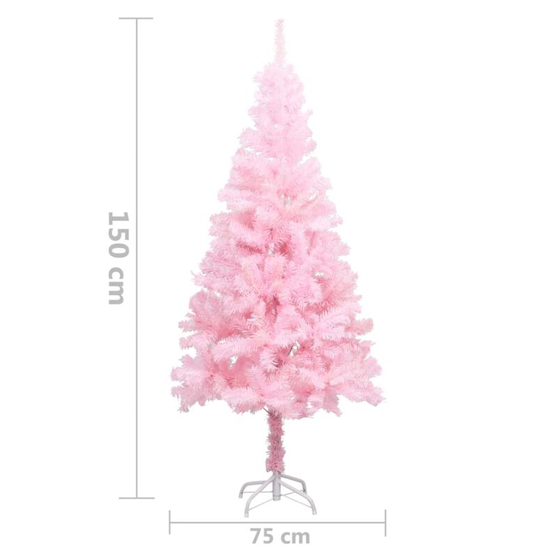 vidaXL Artificial Christmas Tree with Stand Pink 59.1" PVC