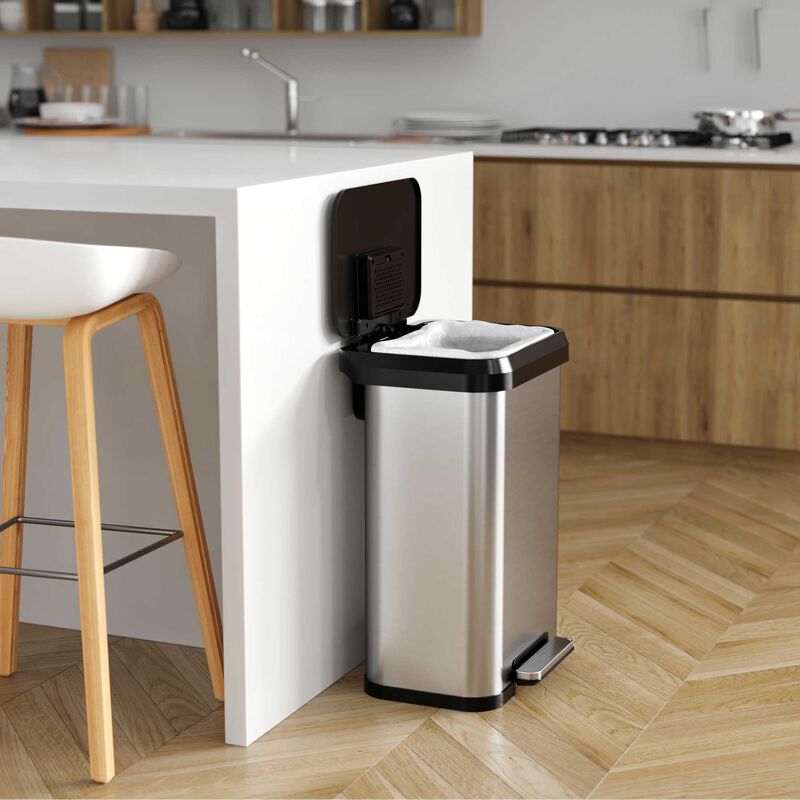 iTouchless 13.2 Gallon / 50 Liter SoftStep EXP Step Pedal Trash Can