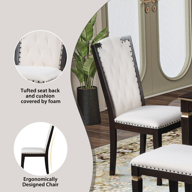 Merax 6-Piece Dining Table Chairs Bench Set