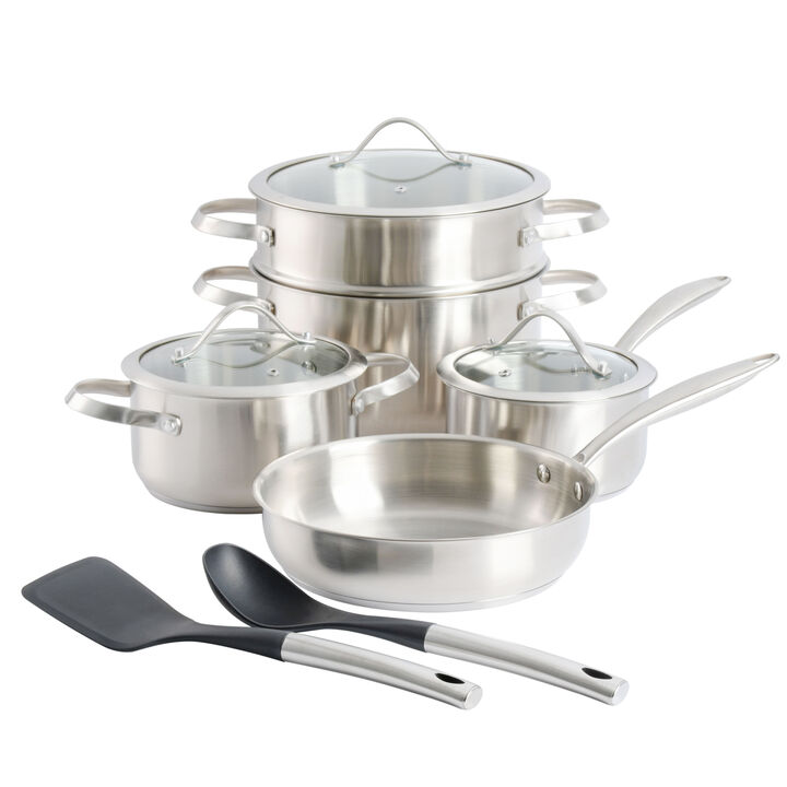 Kenmore Aiden 10 Piece Stainless Steel Cookware Set