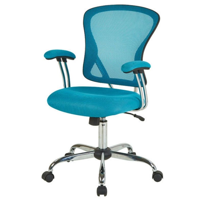 Hivvago Blue High Back Mesh Office Chair with Padded Armrest