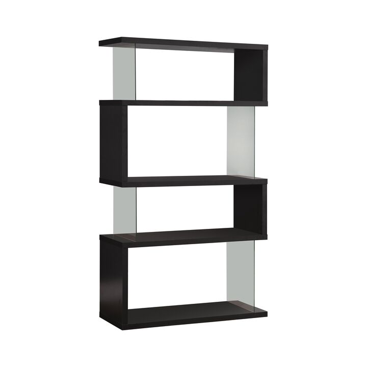 Asymmetrical Snaking Wooden Bookcase
