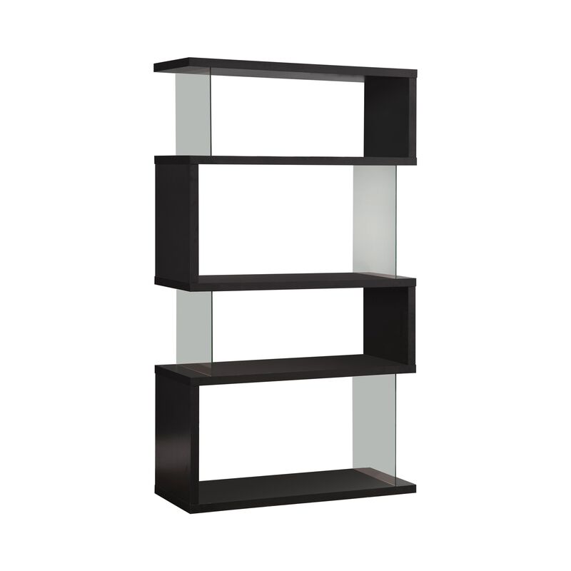Asymmetrical Snaking Wooden Bookcase