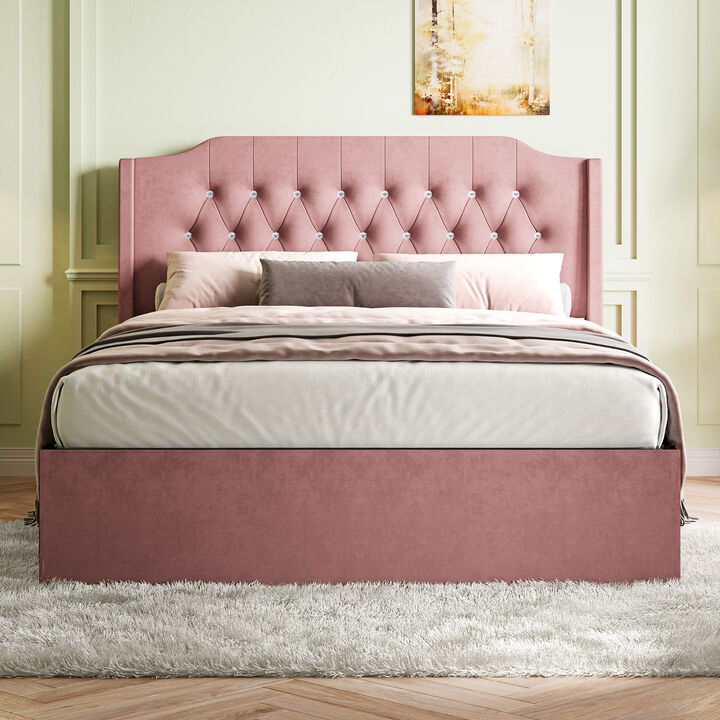 Merax Tufted Upholstered Platform Bed Frame with Headboard