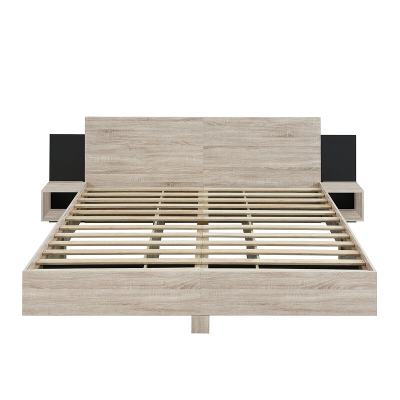 Merax Floating Platform Bed with LED Lights