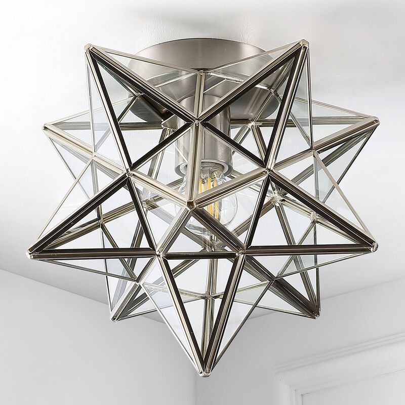 Stella Moravian Star Metal/Clear Glass LED Pendant