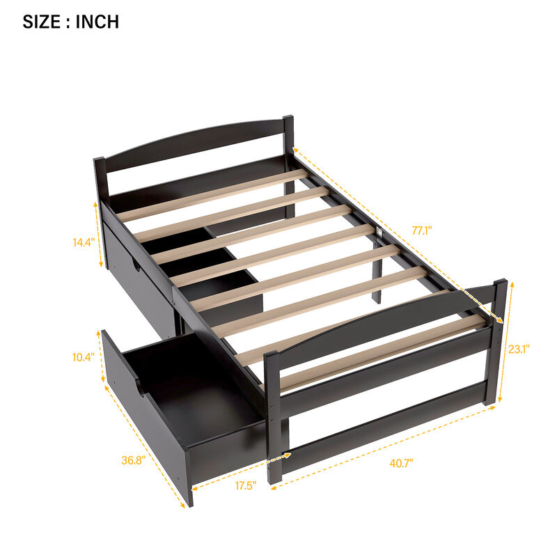 Merax Simple Style Platform Bed with Drawers