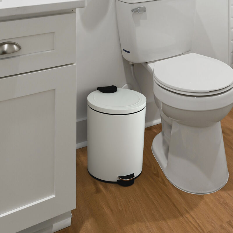 3.2 Gallon and 0.8 Gallon Stylish Step-On Wastebaskets