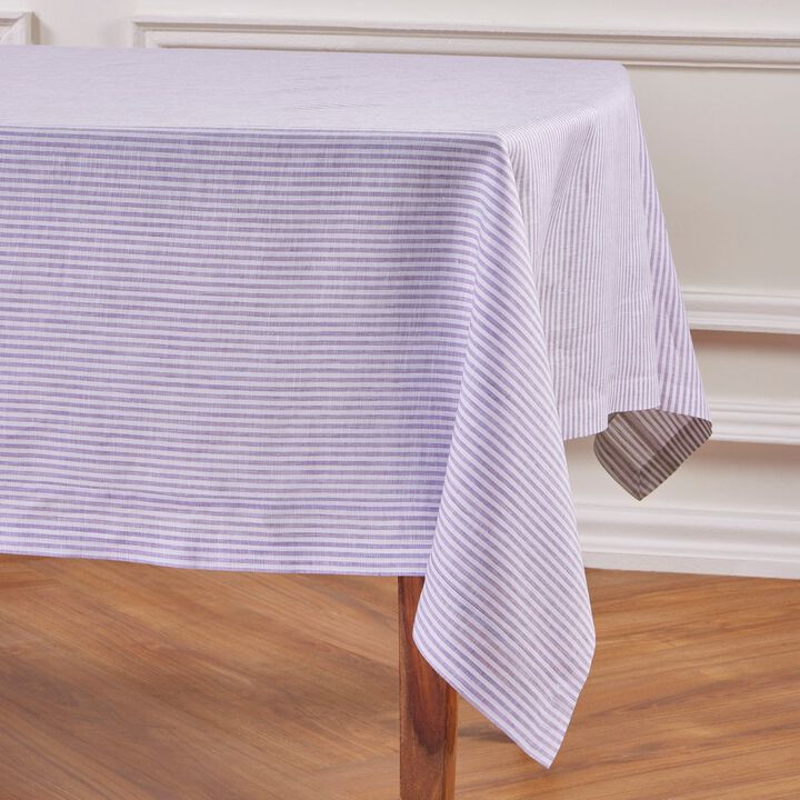 Solino Home 100% Pure Linen Tablecloth | Narrow Stripe