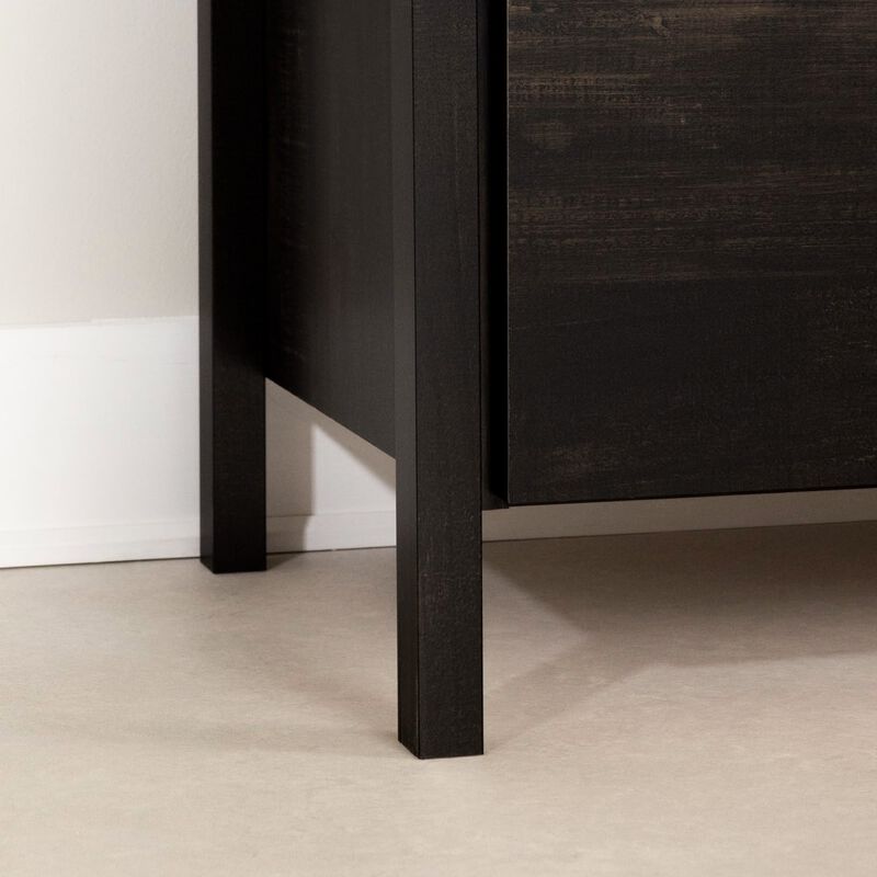 Hivvago Modern Java 2 Drawer Nightstand Cubby Storage Shelf