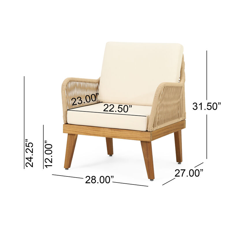 Mid Century Outdoor Wood Club Chair