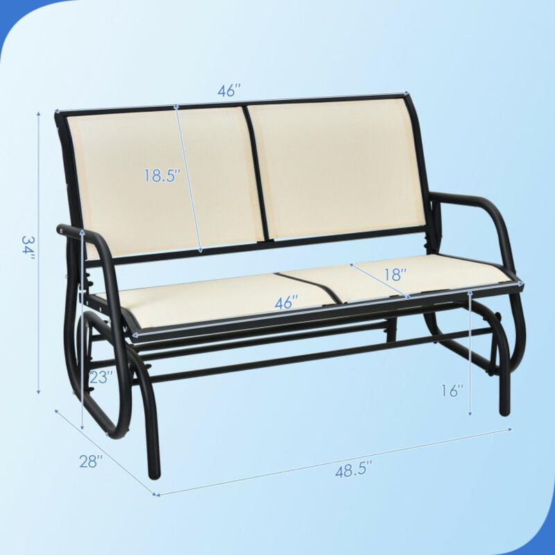 Hivvago Swing Glider Chair 48 Inch Loveseat Rocker Lounge Backyard