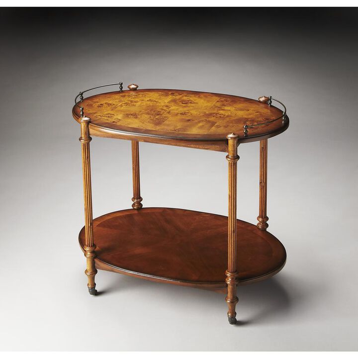 Butler Specialty Kathleen 2 Tier Bar Cart, Medium Brown