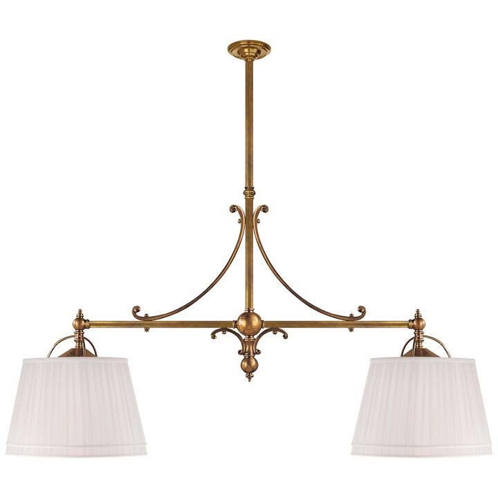 Sloane Double Shop Pendant with Linen Shades