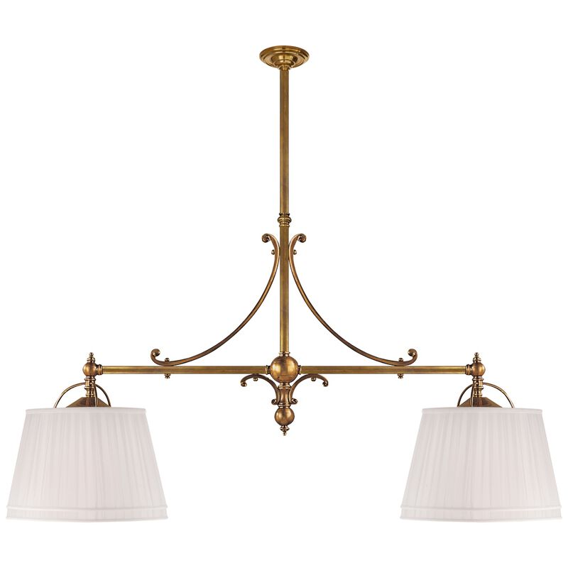 Sloane Double Shop Pendant with Linen Shades