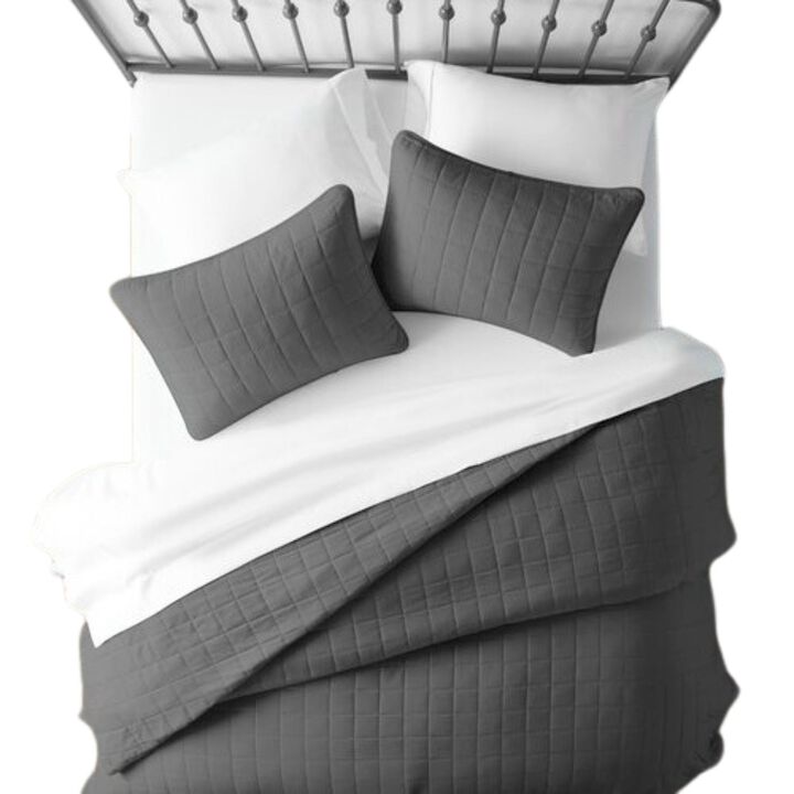 Hivvago 2 Piece Microfiber Farmhouse Coverlet Bedspread Set