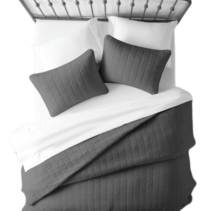 Hivvago 2 Piece Microfiber Farmhouse Coverlet Bedspread Set