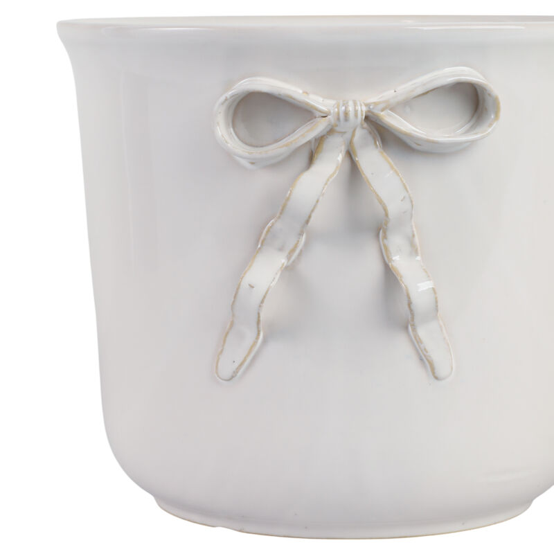 Pretty Bow Planters, White