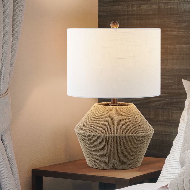 Alma Coastal Rustic Iron/Rope LED Table Lamp
