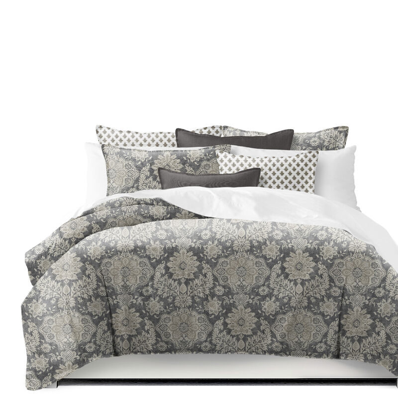 6ix Tailors Fine Linens Osha Mocha/Charcoal Duvet Cover Set