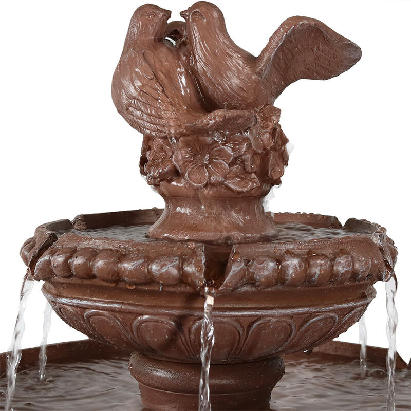 Sunnydaze Dove Pair Resin Outdoor 3-Tier Water Fountain