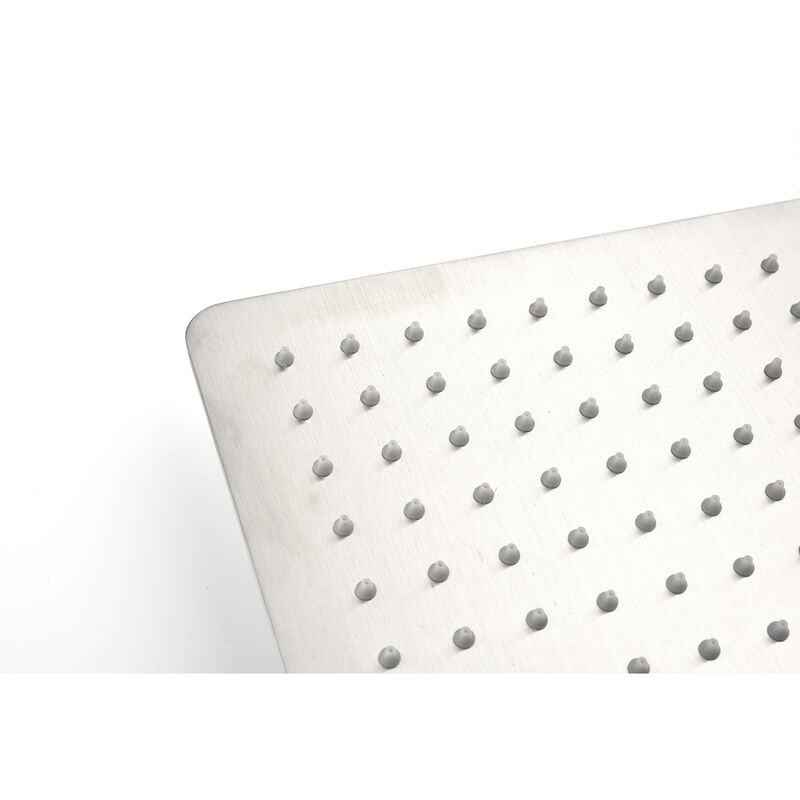 304 Stainless Steel Square Rain Shower Head, High Pressure with Self-Cleaning Nozzle for Full Body Coverage