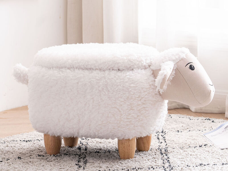 White Sheep Storage Ottoman