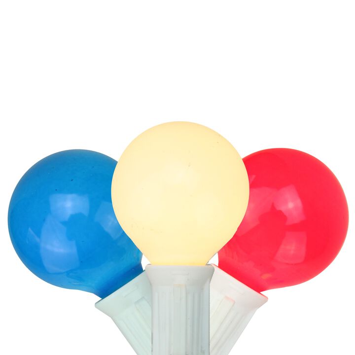 10-Count Red  White and Blue G40 Globe Christmas Light Set  9ft White Wire
