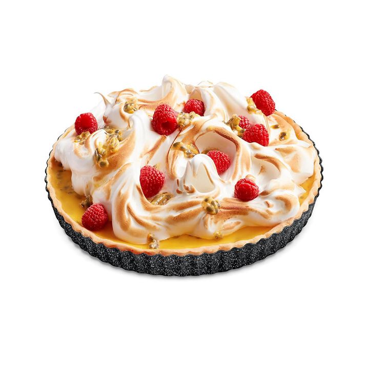 BAKKENMASTER Bakken- Swiss Tart Pan – Quick Release Removable Base, Non-Stick Fluted Edge, Durable Steel - Create Perfect Pies, Fruit Tarts, and Quiches with Ease