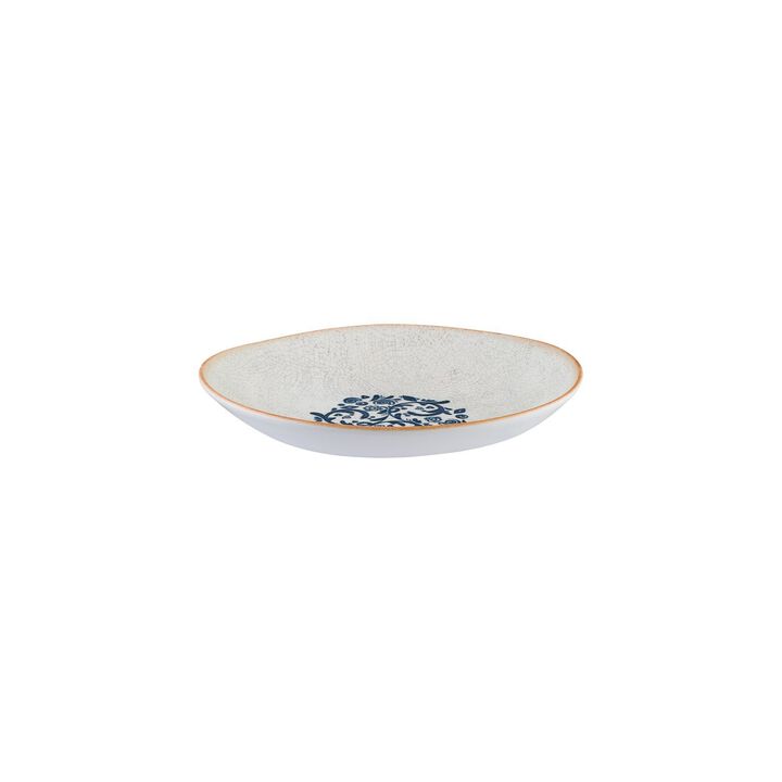 Viento 10.25" x 9.5" x h:2.5" 36 oz. Organic Decorated Porcelain Bowl