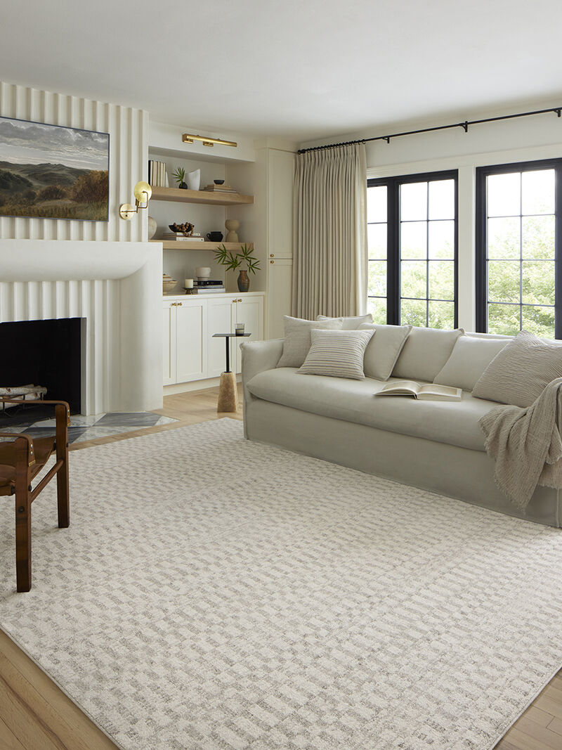 Kamala KAM05 Ivory/Grey 7'10" x 10' Rug
