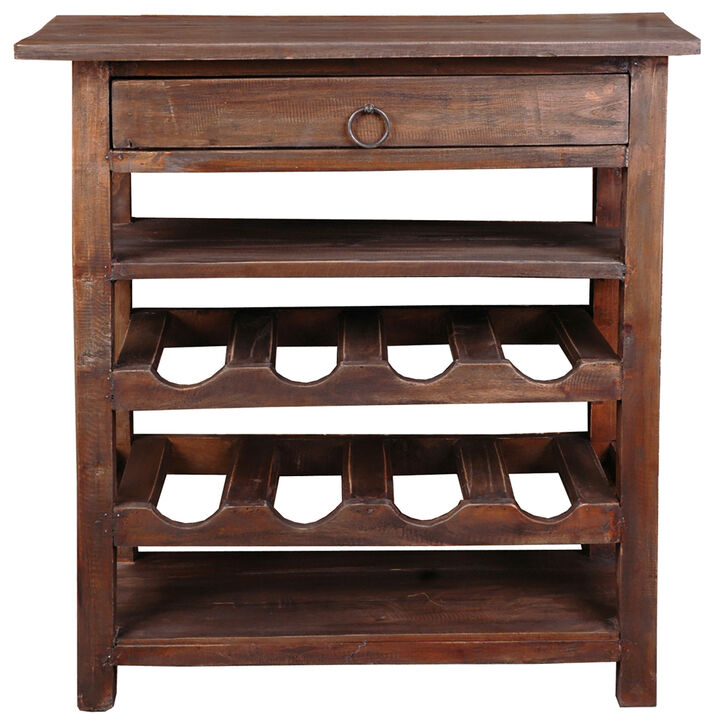 Shabby Chic Cottage Raftwood Brown Buffet with Solid Wood and Drawer
