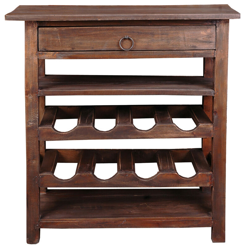 Shabby Chic Cottage Raftwood Brown Buffet with Solid Wood and Drawer