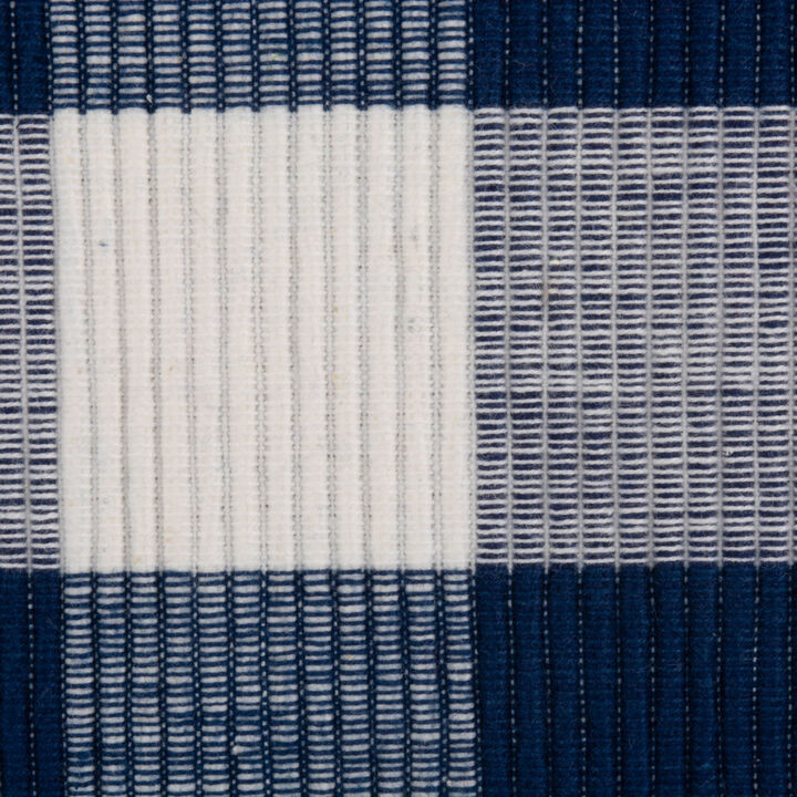 Set of 6 Navy Blue and White Buffalo Rectangular Checkered Placemat  19"