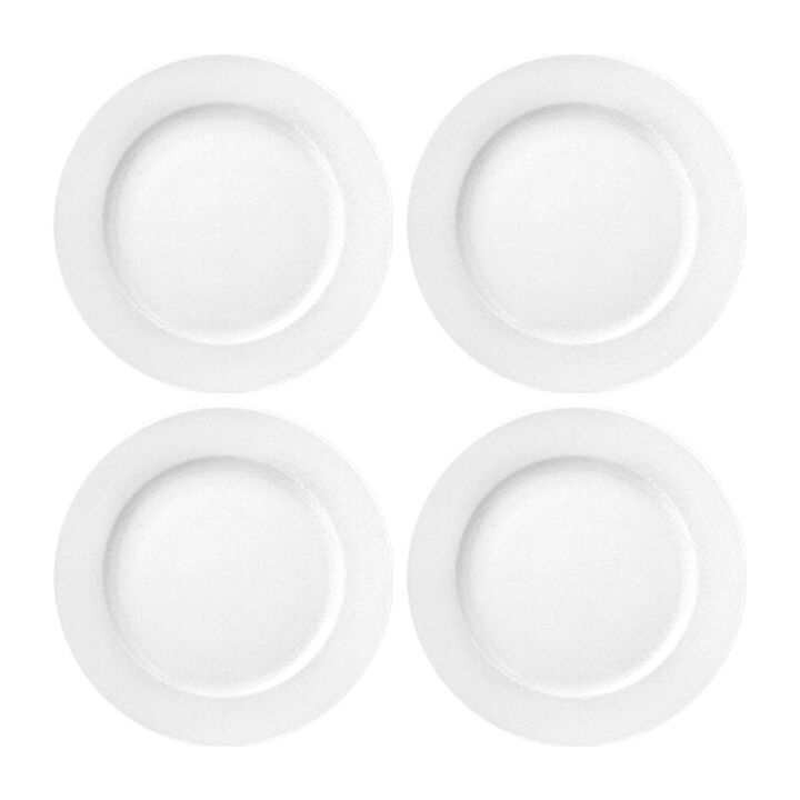 Porcelain Delta dia.10.5" Round White Porcelain Plate (Set of 4)