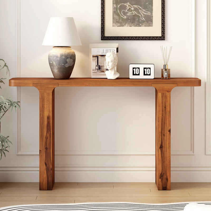 Merax Elegant Acacia Veneer Entryway Console Table